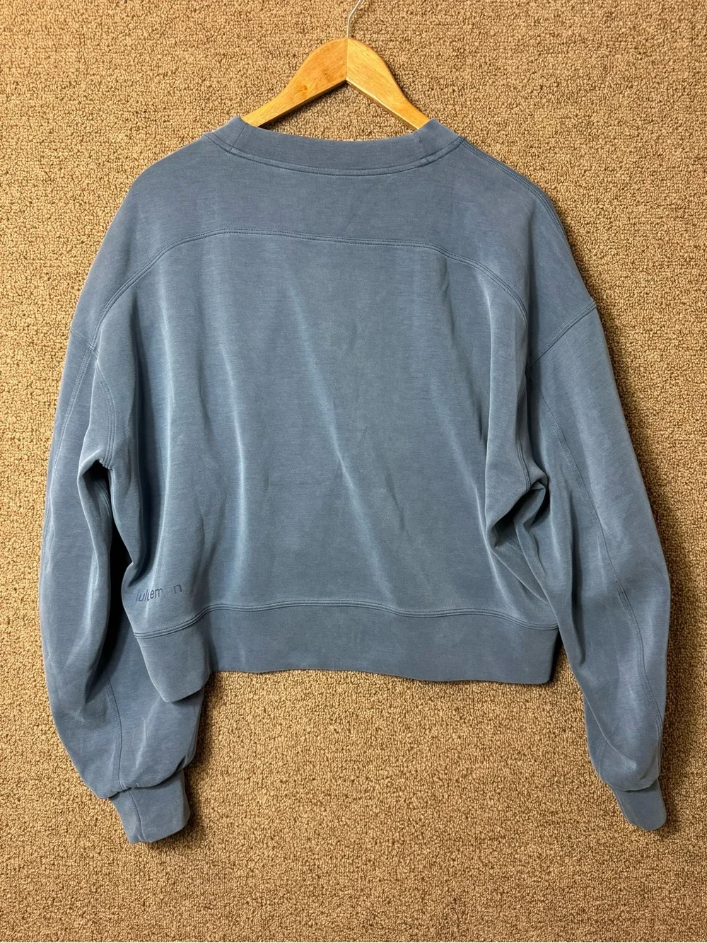 Lululemon Perfectly Oversized Cropped Crew *Softstreme Mineral Blue $118 Retail